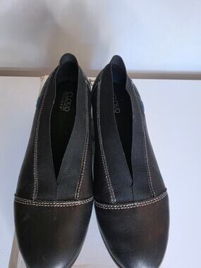 Cloud Footwear Calabria Black Leather Stretch Flats EU 38 Portugal Comfort Shoes